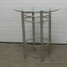 Glass Top Bistro Table Taupe Alum Base Counter Tall